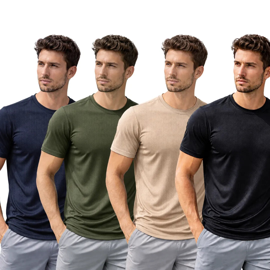 Kit 4 Camisetas Masculinas Dry Fit Tecido Colmeia Academia