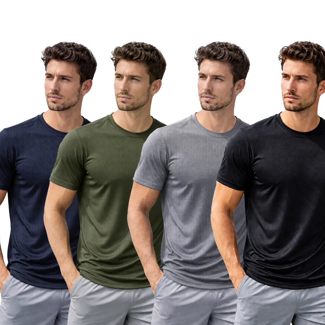 Kit 4 Camisetas Masculinas Dry Fit Tecido Colmeia Academia
