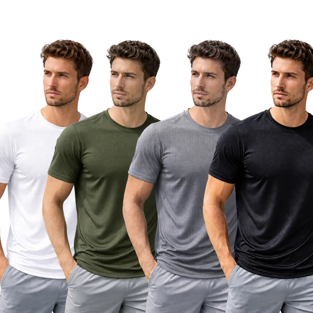 Kit 4 Camisetas Masculinas Dry Fit Tecido Colmeia Academia